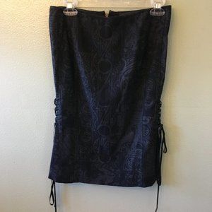 just cavalli lace up pencil skirt